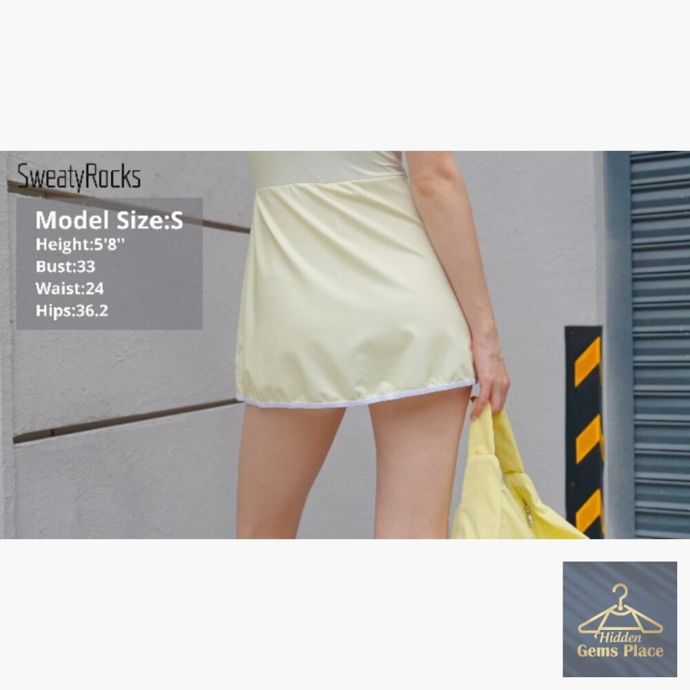 Polyester Tennis Dress with Built-in Shorts Bra Adjustable Straps - Picture 6 of 6